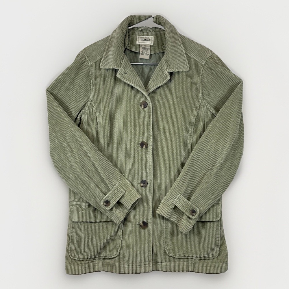 L.L.Bean Women's Medium Corduroy Utility Barn Coat Walking Utility Jacket VTG